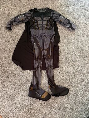 DC Comics Black and Gray Bat-Armor Costume with Cape
